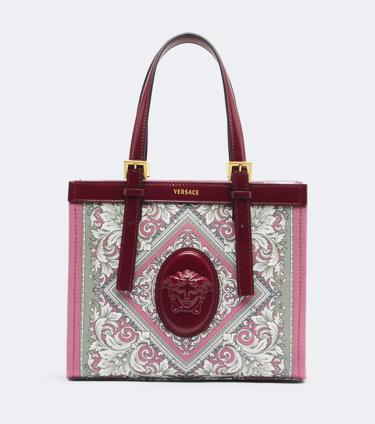 Versace Rivière Mini printed canvas top-handle bag