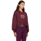 Off-White Burgundy 'Off' College Crop Polo Sweatshirt