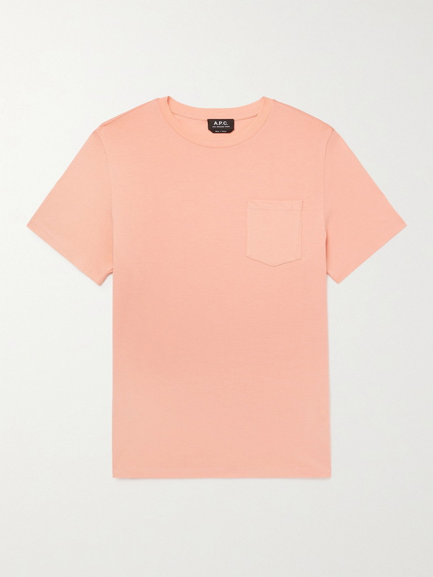 Photo: A.P.C. - Road Pima Cotton-Jersey T-Shirt - Orange