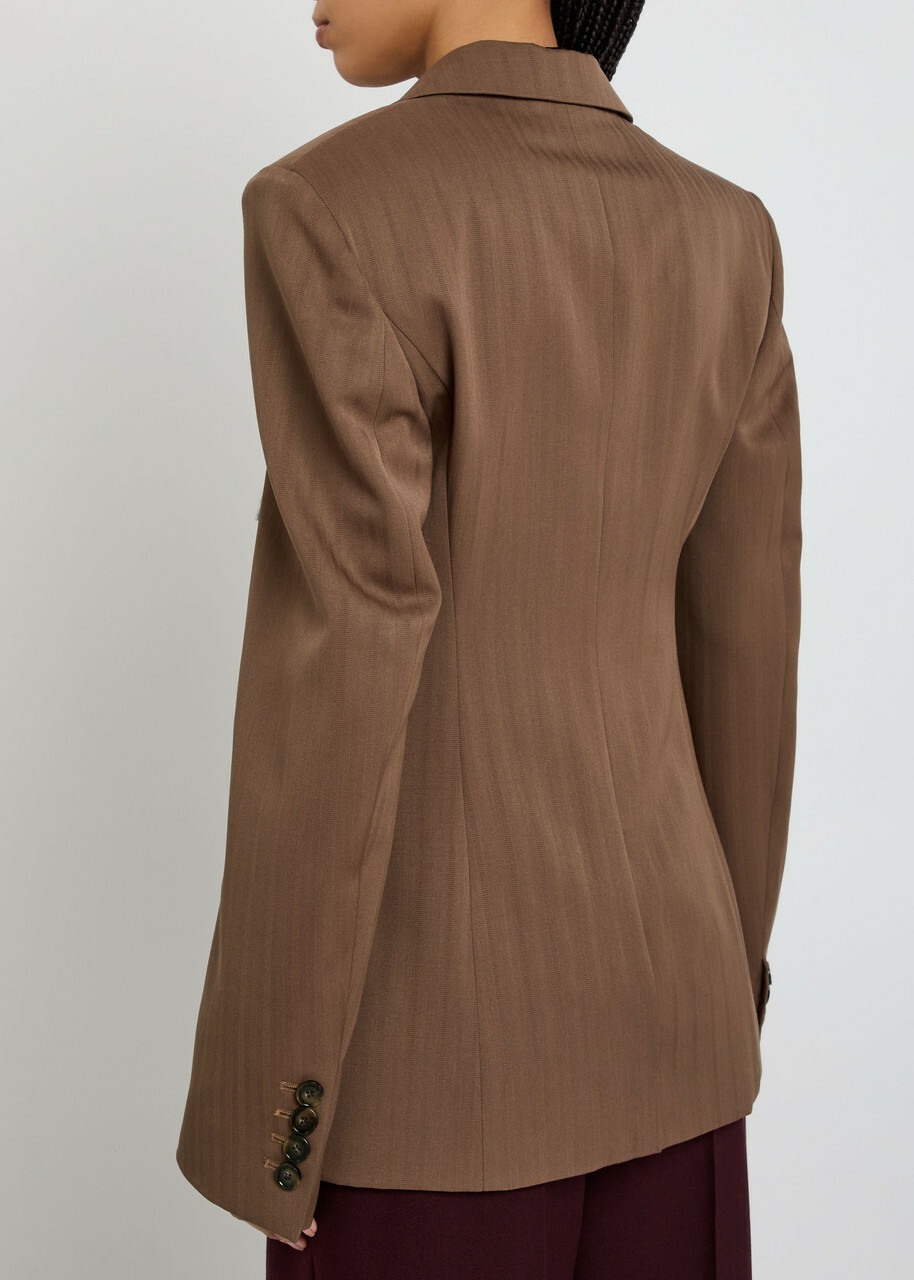 Stella Mccartney Single-breasted Wool Blazer Brown