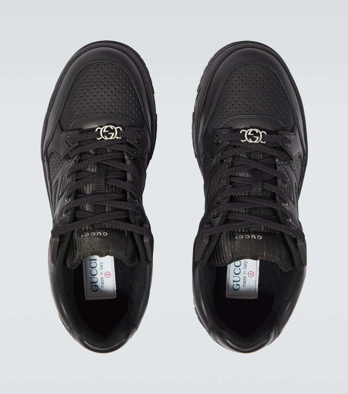 Gucci 227988 GG IMPRIME Mens Black Low Top Sneakers Size US