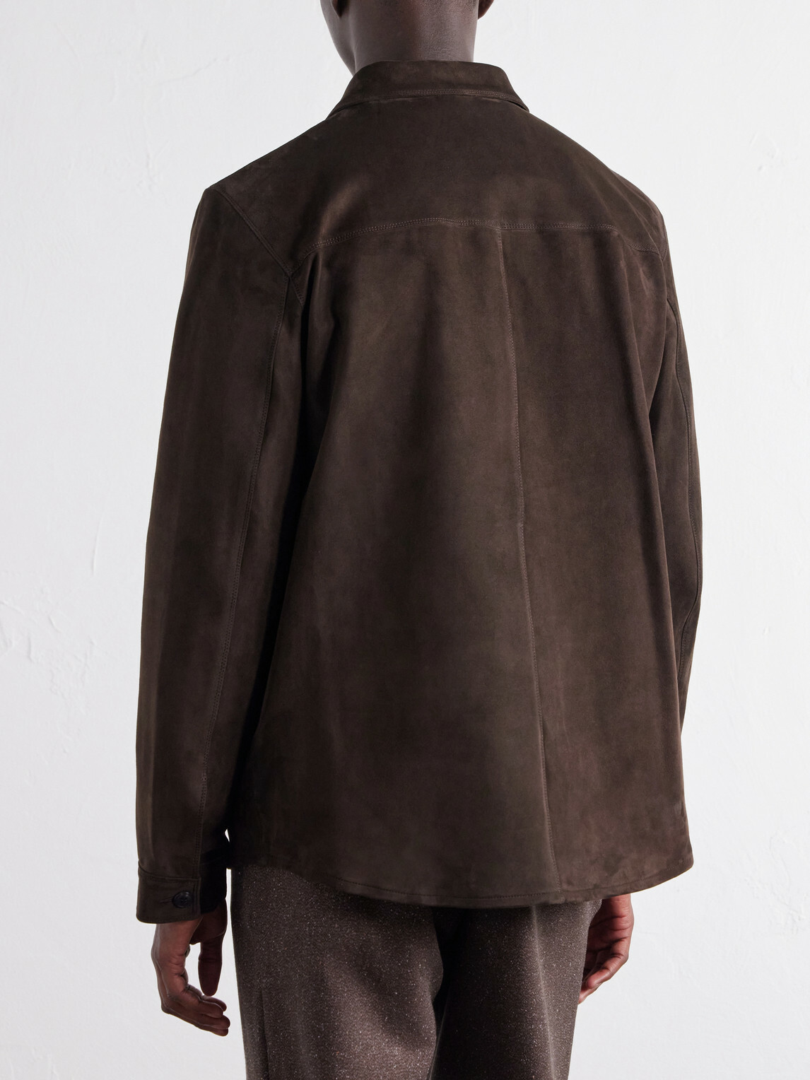 Sunspel - Suede Overshirt - Brown