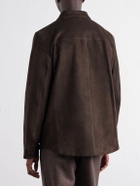 Sunspel - Suede Overshirt - Brown
