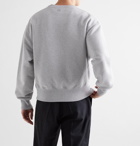 AMI - Logo-Appliquéd Loopback Cotton-Jersey Sweatshirt - Gray