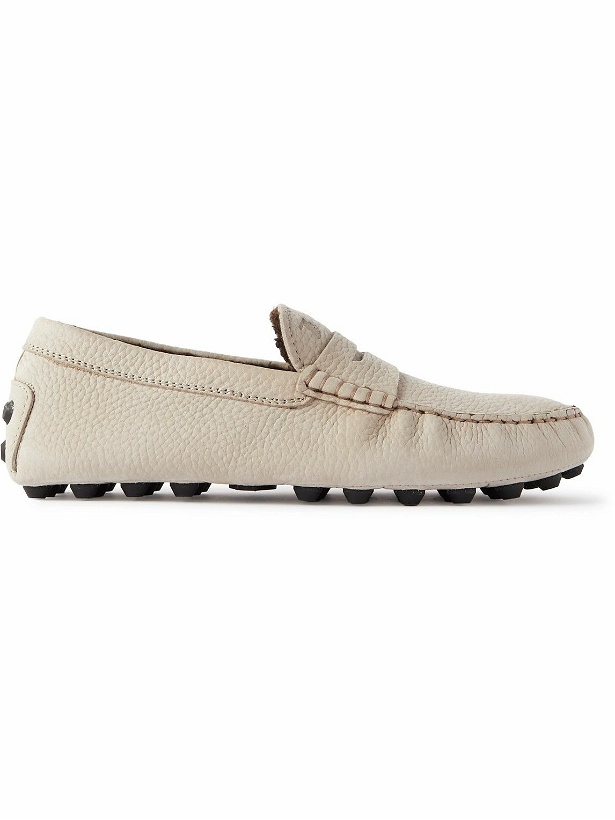 Photo: Tod's - City Shearling-Lined Nubuck Driving Shoes - Neutrals