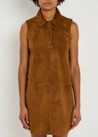 Frame The Suede City Shift Mini Dress Brown