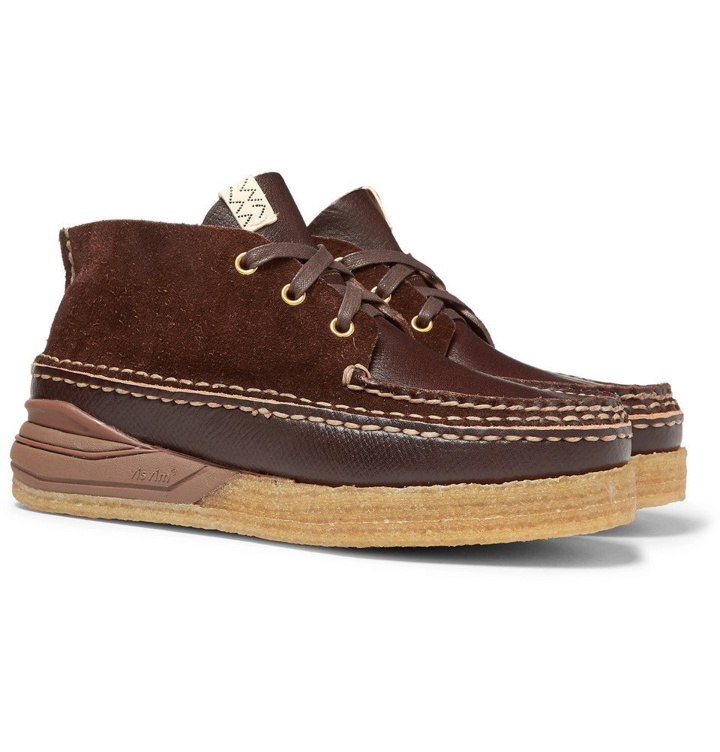 Photo: visvim - Canoe Moc II Leather and Suede Boots - Dark brown