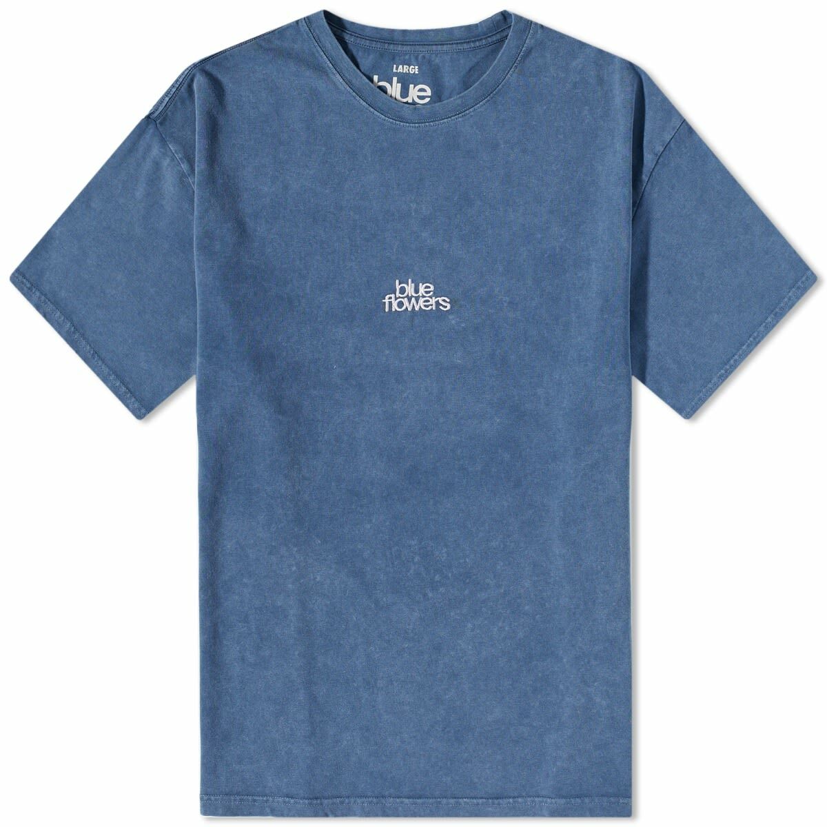 Blue Flowers Men's Heavy Wash T-Shirt in Blue Wash