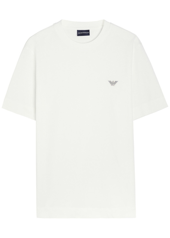 Photo: Emporio Armani Logo-embroidered Cotton T-shirt White