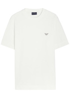 Emporio Armani Logo-embroidered Cotton T-shirt White