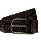Anderson's - 3.5cm Dark-Brown Woven Leather Belt - Brown