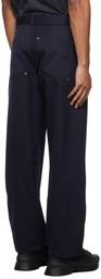 424 Navy Virgin Wool Workmen Trousers