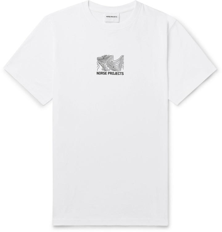 Photo: Norse Projects - Niels Slim-Fit Logo-Print Cotton-Jersey T-Shirt - White