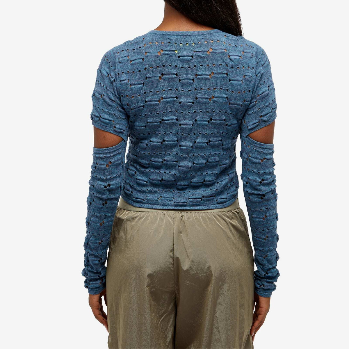 Brain Dead Women's Bubble Knit Cardigan in Blue