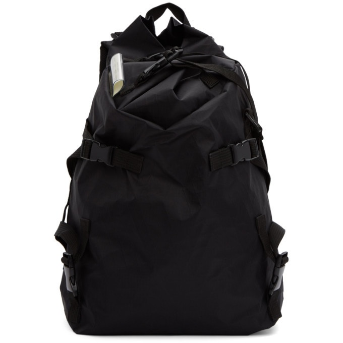 Photo: The Viridi-anne SSENSE Exclusive Black Macro Mauro Edition Wrinkled 3-Layer Backpack