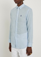 Polo Ralph Lauren Logo-embroidered Linen Shirt Light Blue