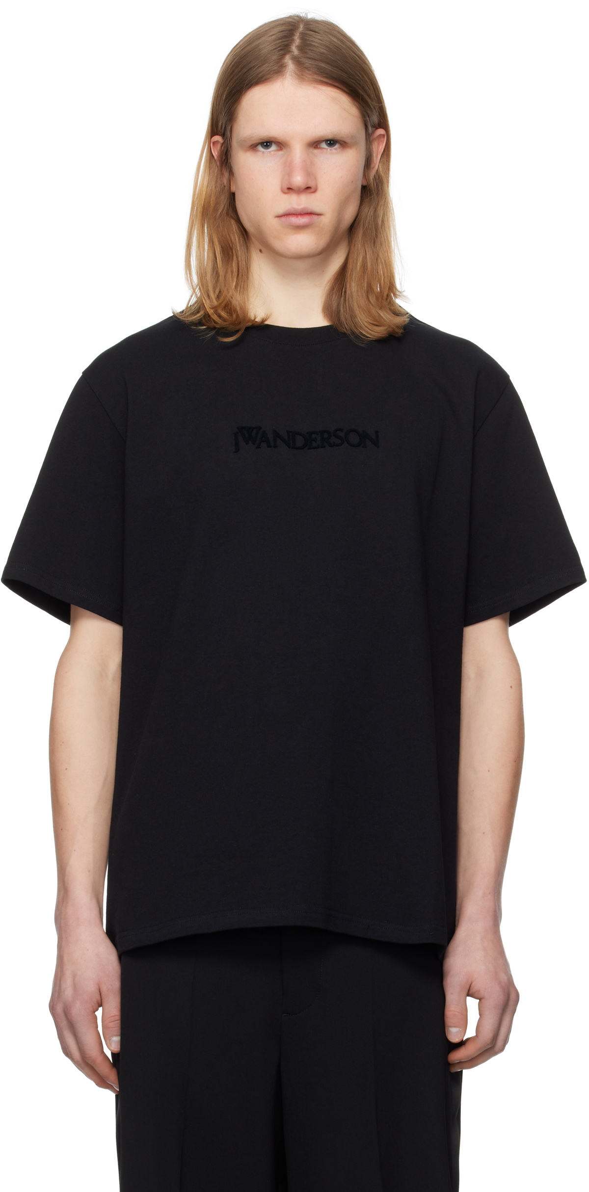 Tシャツ・カットソー J W ANDERSON SS25 (SH0349 PG1728595) ANCHOR LOGO CROPPED PANELLED T-SHIRT – JW Anderson