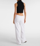 Alaïa Low-rise cotton terry straight pants