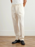 Zegna - Straight-Leg Cotton and Wool-Blend Trousers - White