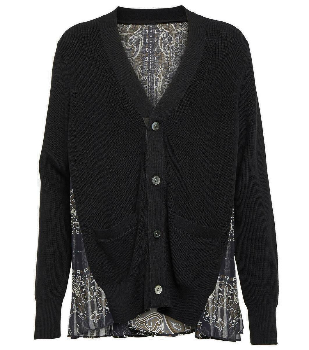Sacai Bandana-printed cotton cardigan Sacai
