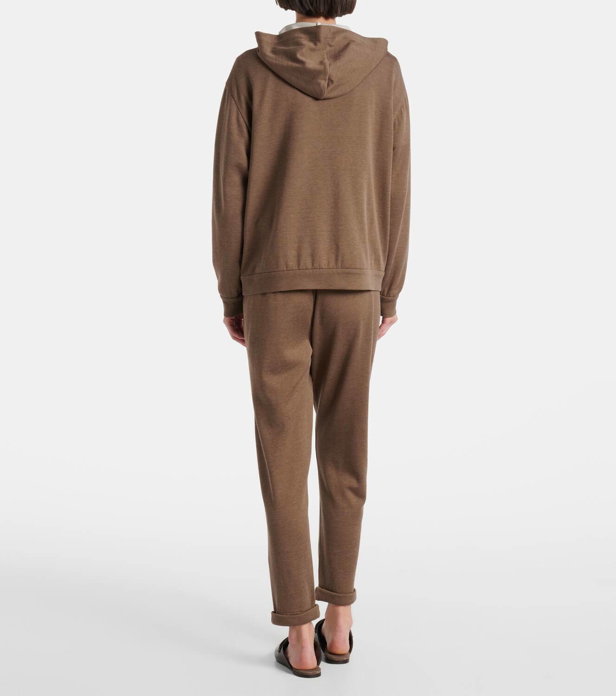 Brunello Cucinelli Cotton and silk zip-up hoodie