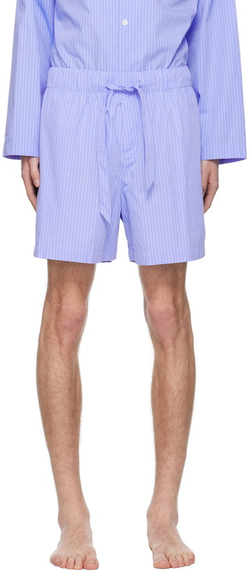 Photo: Tekla Blue Striped Pyjama Shorts