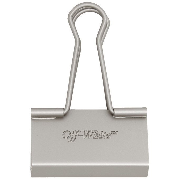 Photo: Off-White Silver Binder Clip Keychain
