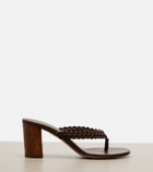 Gianvito Rossi Braided leather thong sandals