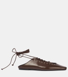 Dries Van Noten Leather lace-up flats