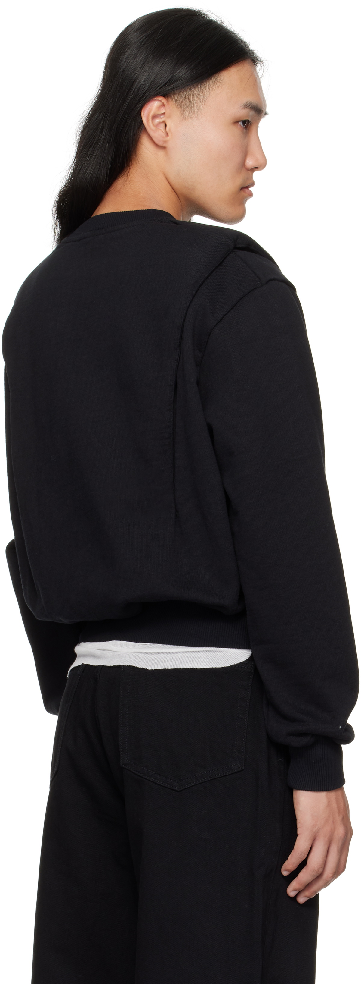 Han Kjobenhavn Black Collared Crewneck Sweatshirt