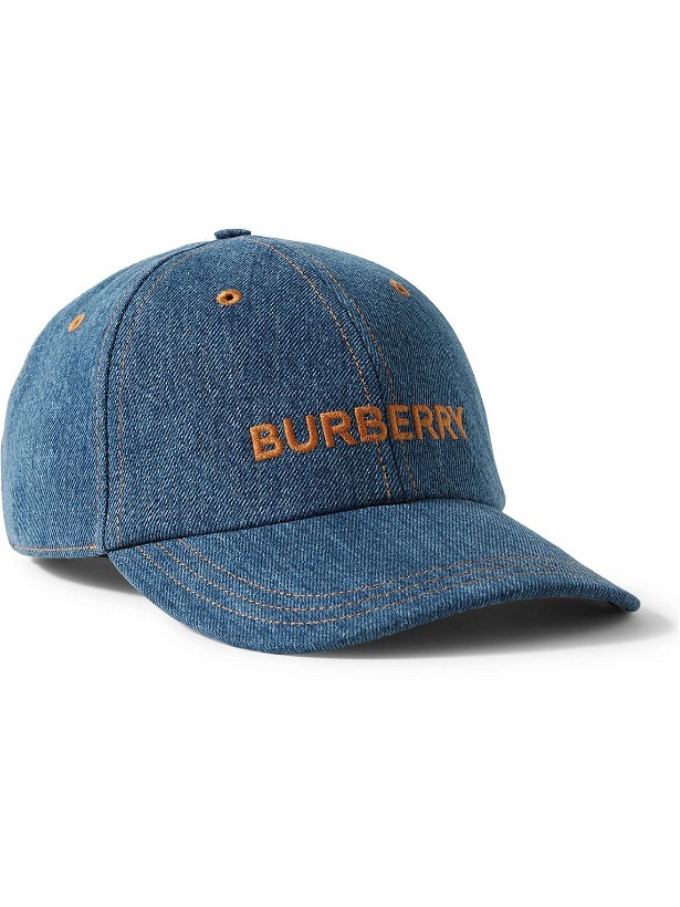 Photo: Burberry - Logo-Embroidered Denim Baseball Cap - Blue