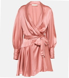 Zimmermann - Silk satin wrap minidress