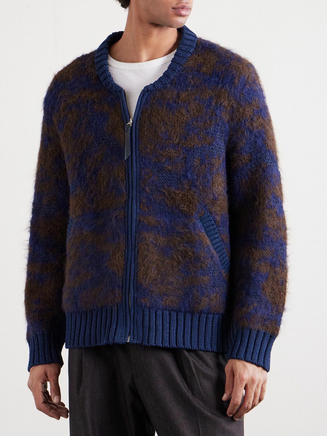 Corridor - Cotton-Blend Zip-Up Cardigan - Blue