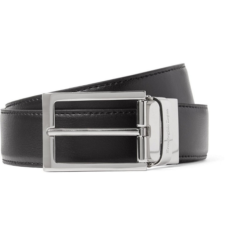 Photo: Ermenegildo Zegna - 3cm Black and Brown Reversible Leather Belt - Black