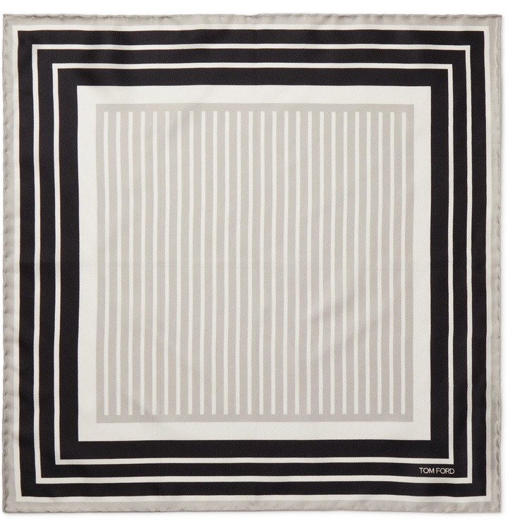 Photo: TOM FORD - Printed Silk-Twill Pocket Square - White