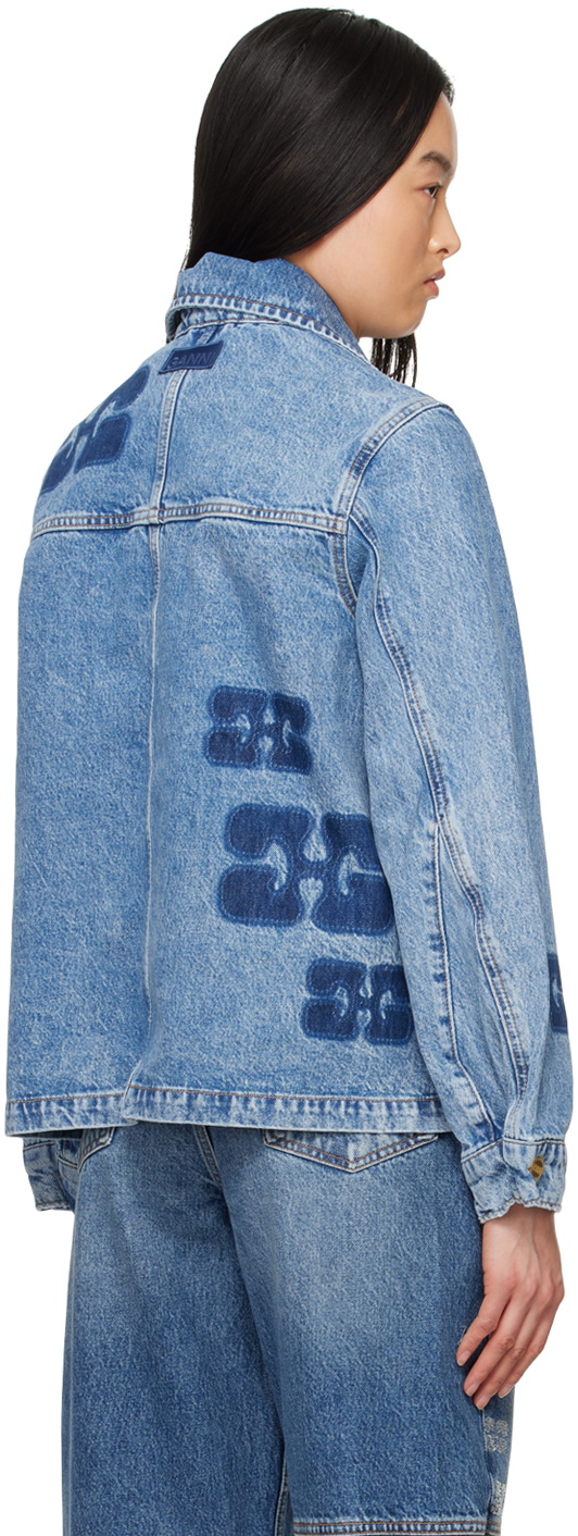 国内発送☆GANNI☆PATCH DENIM JACKET/BLUE GANNI Blue Patch Denim Jacket GANNI