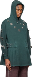 Chopova Lowena Blue Dallas Sweat Dress Hoodie