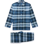 Derek Rose - Checked Kelburn Cotton-Flannel Pyjama Set - Blue