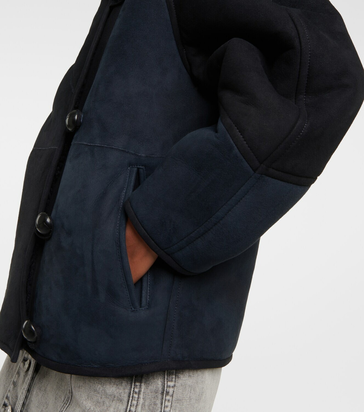 Marant Etoile Abeni shearling-lined suede jacket