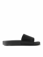 Frescobol Carioca - Humberto Debossed Full-Grain Leather Slides - Black