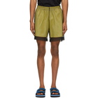 Dries Van Noten Green Mesh Overlay Shorts