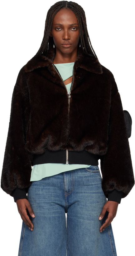 Photo: Coperni Brown Soft Faux-Fur Bomber Jacket