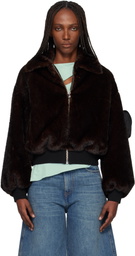 Coperni Brown Soft Faux-Fur Bomber Jacket