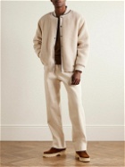 Loro Piana - Arosa Reversible Suede-Trimmed Cashfur and Quilted Wind Shell Bomber Jacket - Neutrals