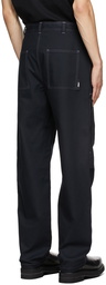 MSGM Black Logo Cargo Trousers