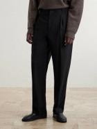 FRAME - Tropical Straight-Leg Wool Trousers - Black