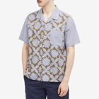 Universal Works Men's Sun Print Road Shirt in Gold/Blue