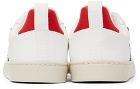 VEJA Kids White & Navy V-10 Lace-up Sneakers