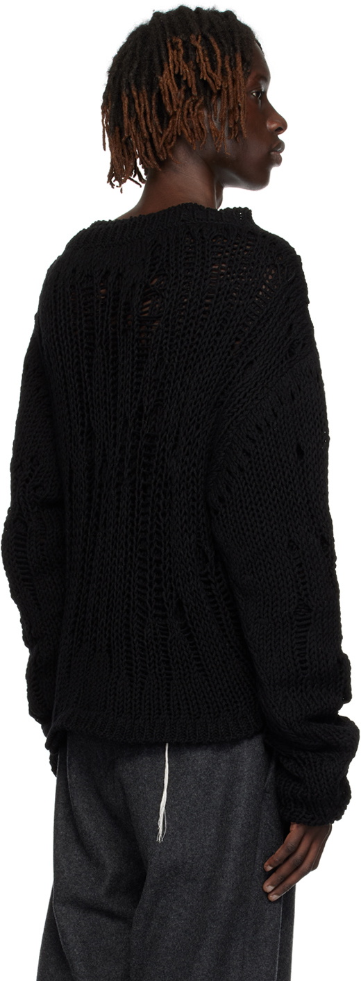 AIREI Black Double Layer Sweater