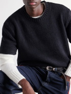 NAHMIAS - Two-Tone Layered Brushed Sweater - Black